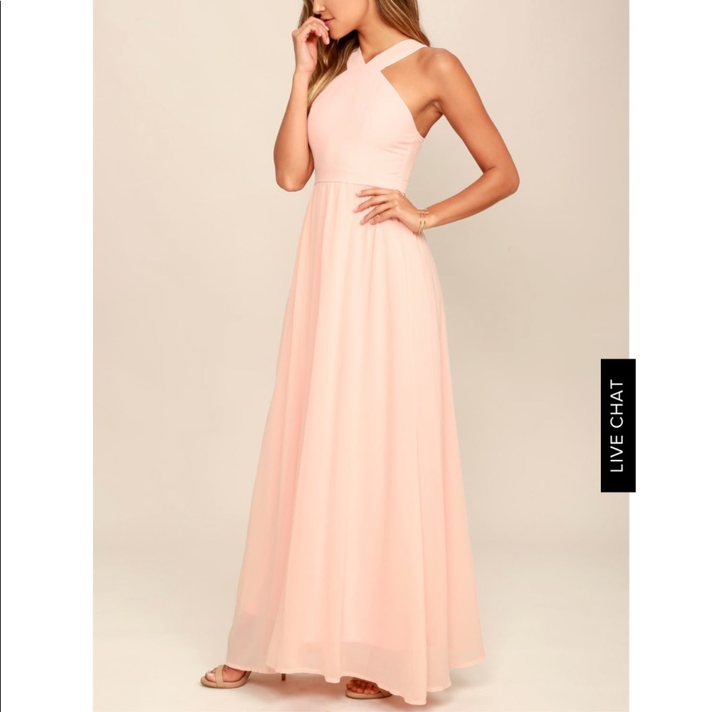 Lulus Peach Air of Romance Maxi Dress XS